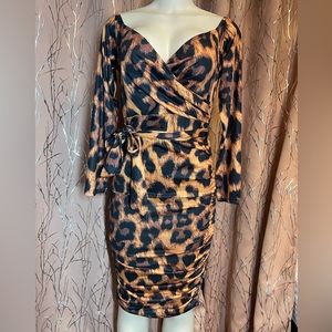 Leopard off the shoulders dress